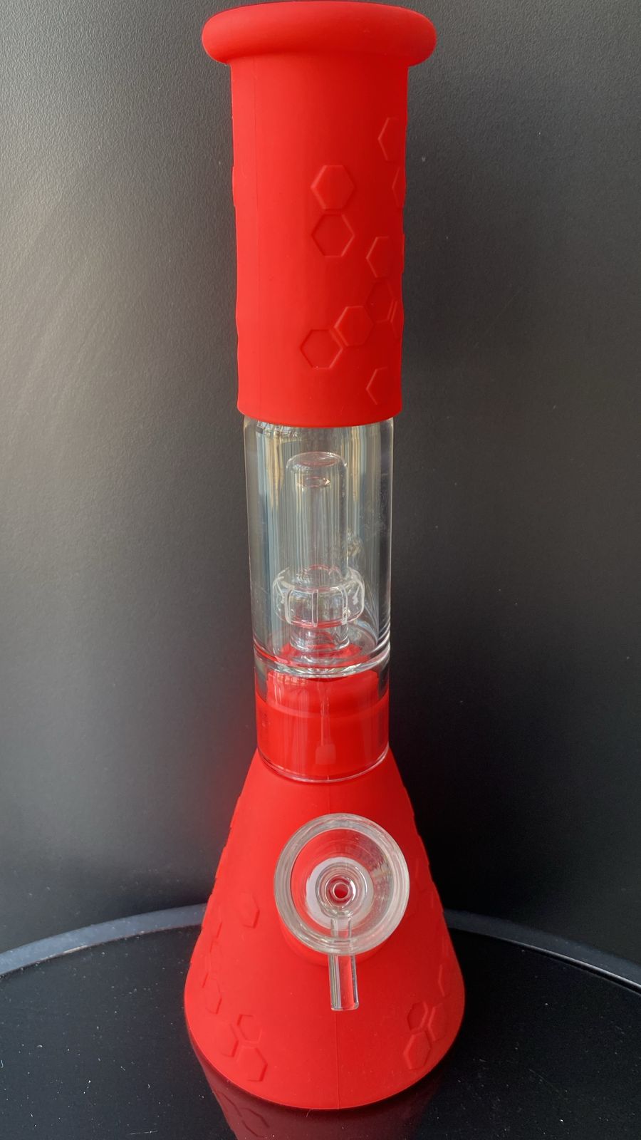 BONG SILICONG SINGLE PERC ROJO