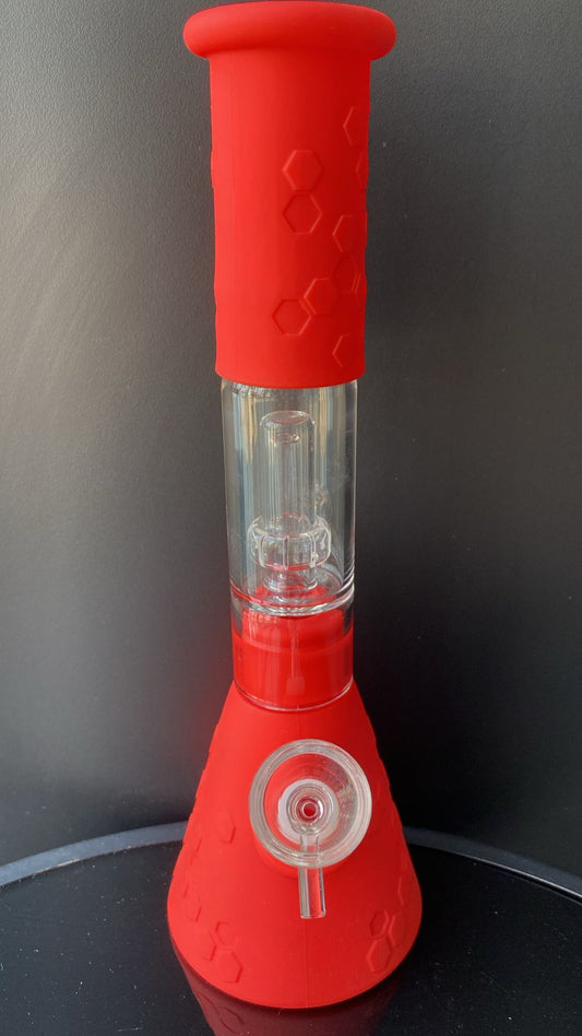 BONG SILICONG SINGLE PERC ROJO