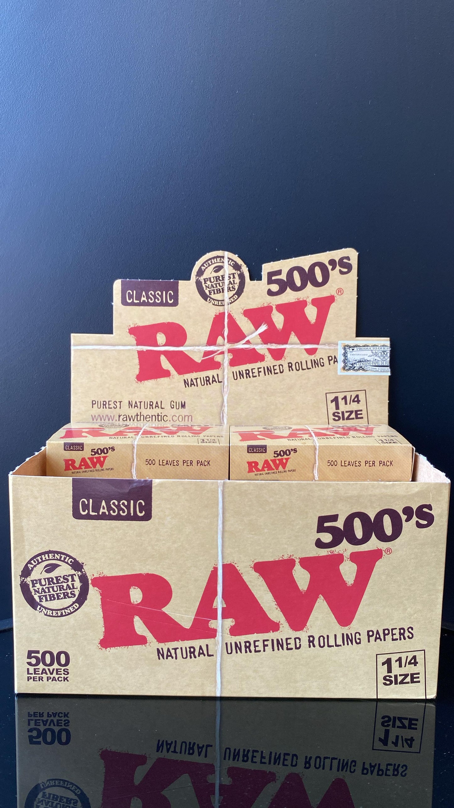RAW CLASSIC NATURAL GUM 500’S 1 1/4